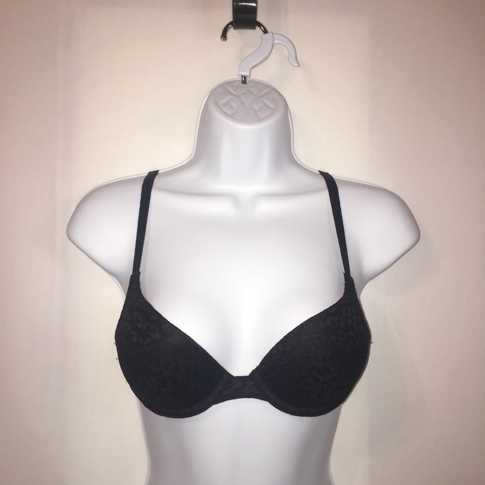 32A Black cheetah lace PINK BRA -Victoria Secret